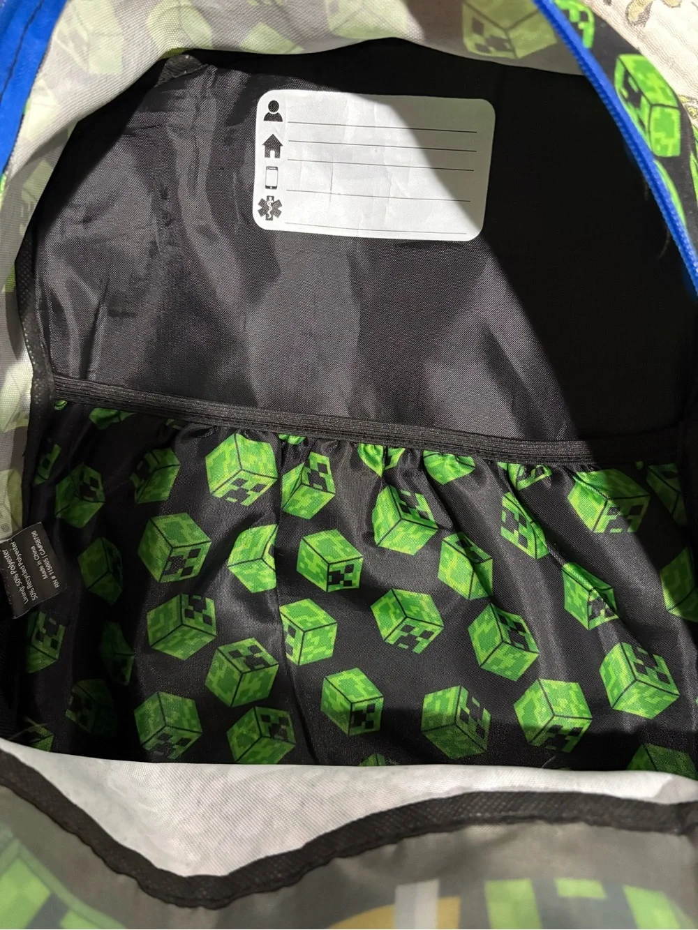 Kids Black and Green Minecraft Survival Mode Backpack